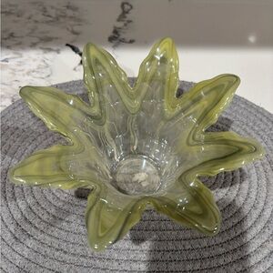 Murano style flower candle holder